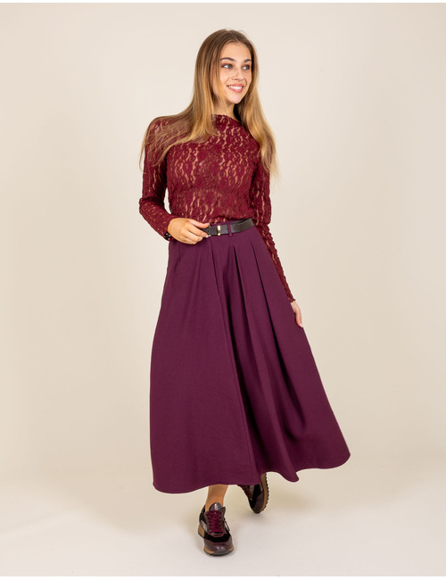 Giselle - transparant T-shirt met lange mouwen in rood