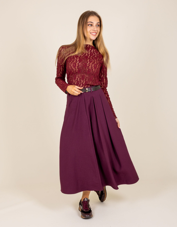Giselle - T-shirt transparent à manches longues rouge