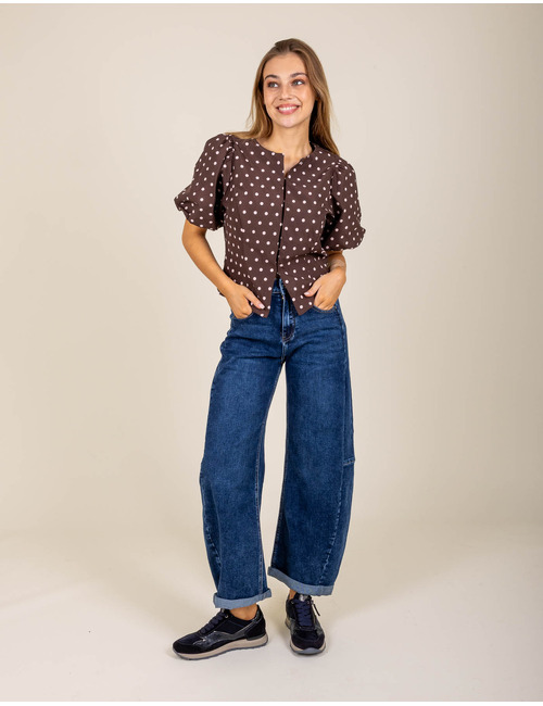 Anela - Dot Blouse met elegante stippenprint