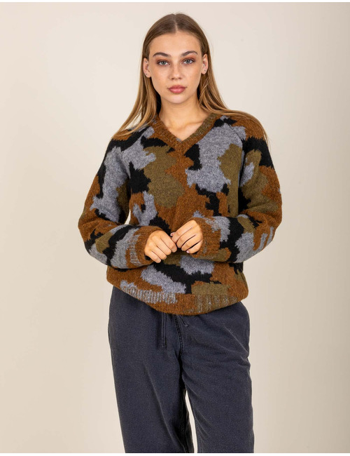 Pull en jacquard à motif camouflage
