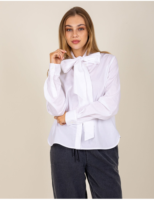 Rosaline blouse en popeline avec col lavallière