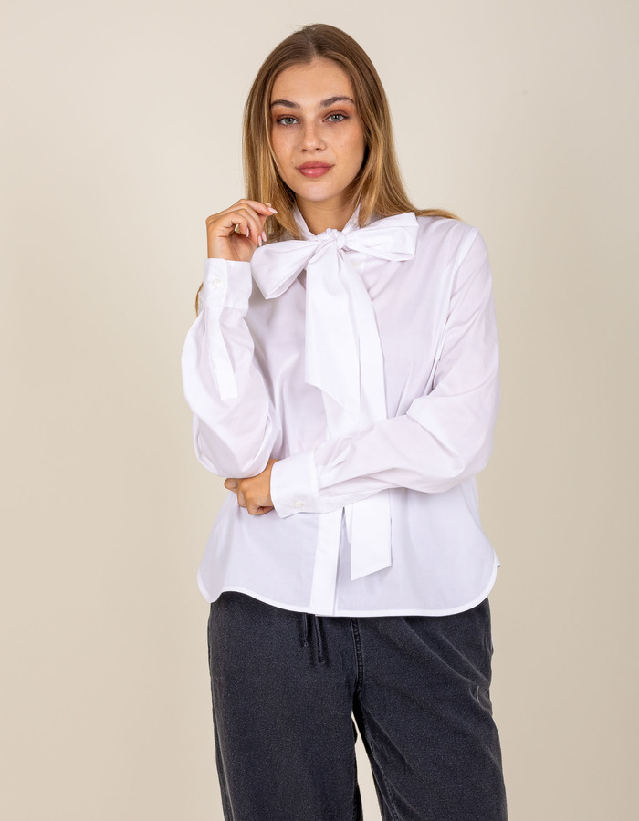 Rosaline blouse en popeline avec col lavallière