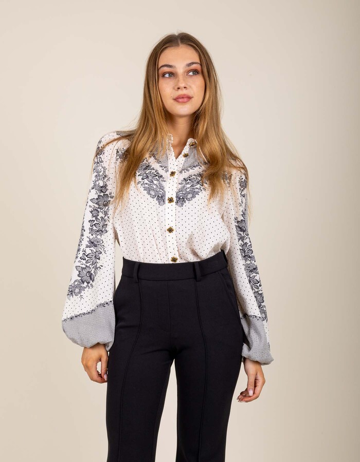 Twinset lange mouw bloes ecru