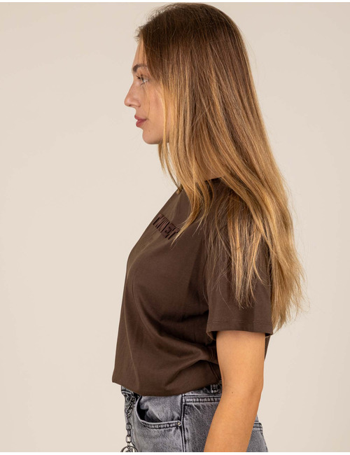 T shirt met geborduurd logo en korte mouwen