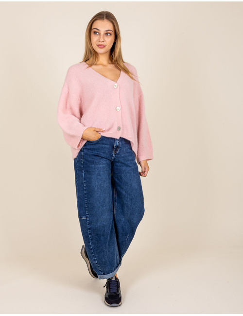 Amador - lange mouw gilet in roze