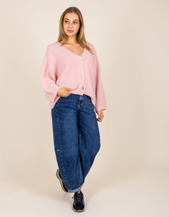 Amador - lange mouw gilet in roze