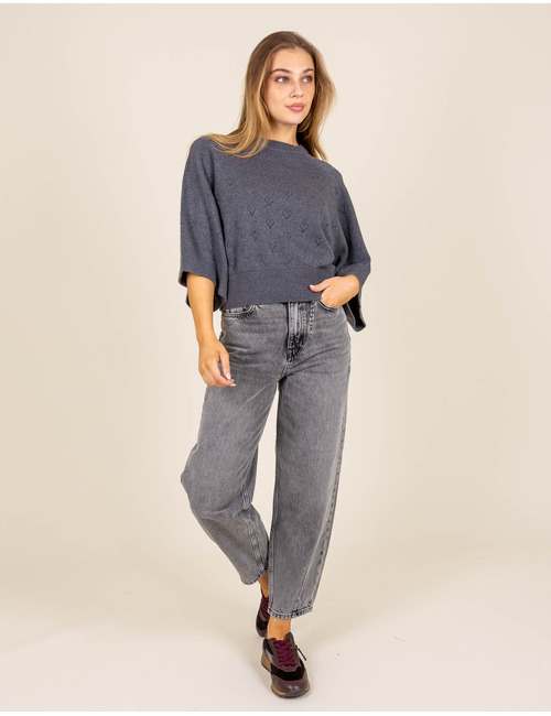 Pull en maille avec détails en dentelle raffinés