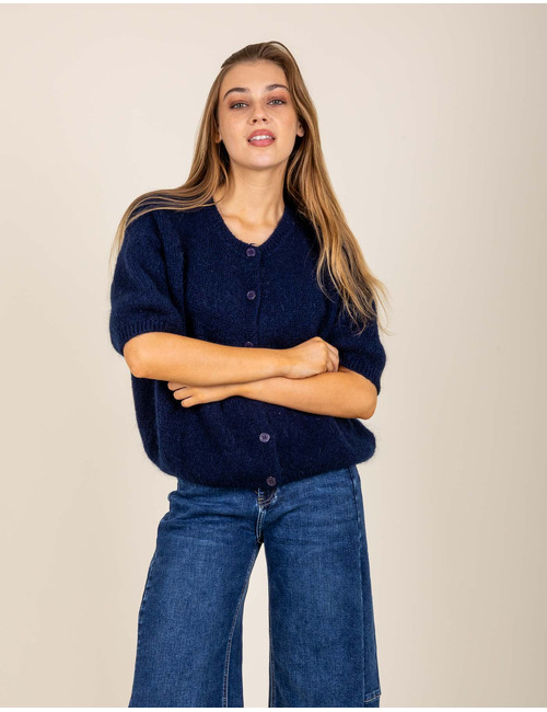 Amarante - korte mouw gilet in navy