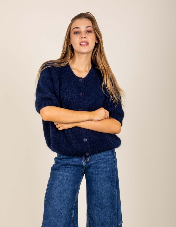 Amarante - korte mouw gilet in navy