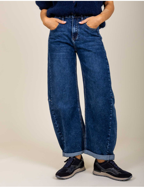 Chimay - Jean cargo en denim bleu