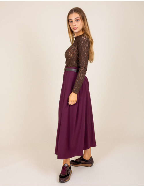 Giselle - transparant T-shirt met lange mouwen in bruin