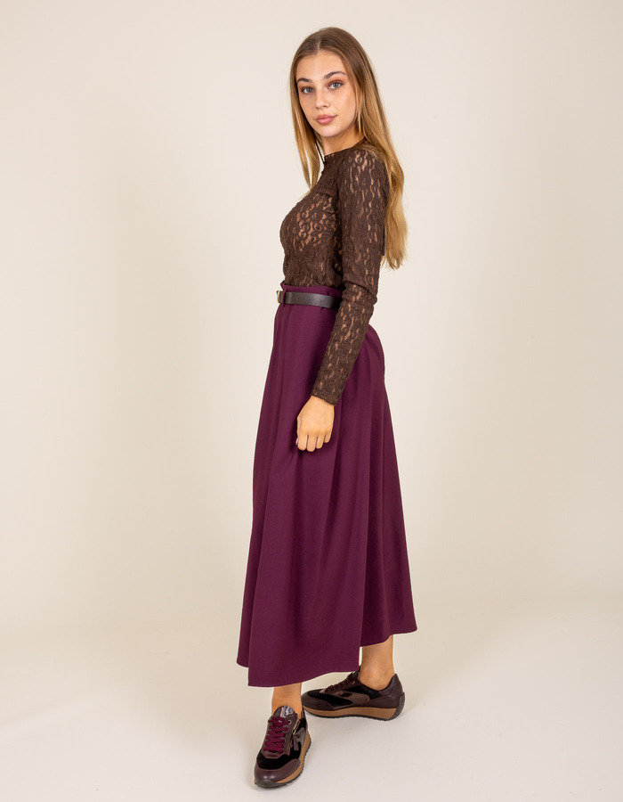 Giselle - transparant T-shirt met lange mouwen in bruin