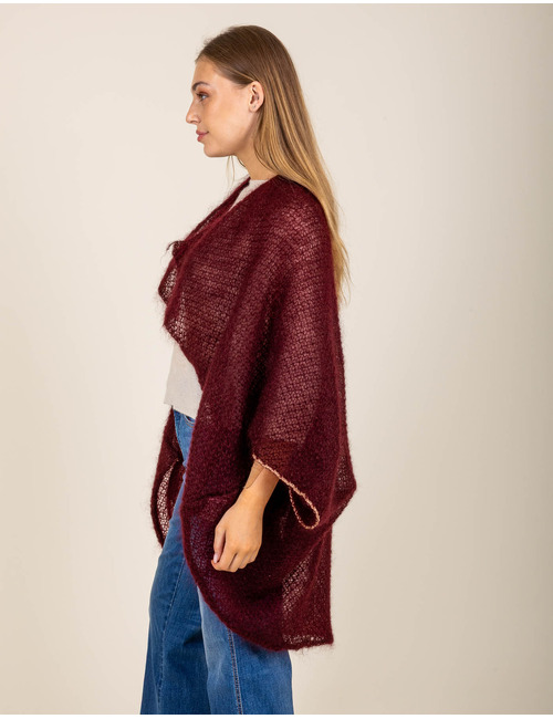 Annelies - Gilet en maille bordeaux