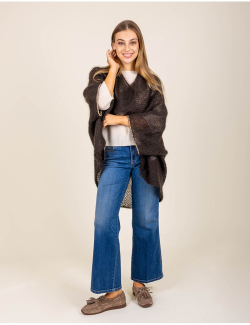Annelies - Gilet en maille brun