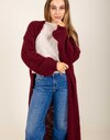 TANJA - Gilet long en maille bordeaux