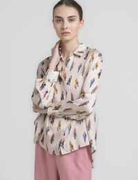 HARRY - blouse met opvallende print in mastic