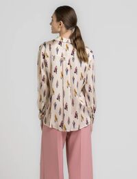 HARRY - blouse met opvallende print in mastic
