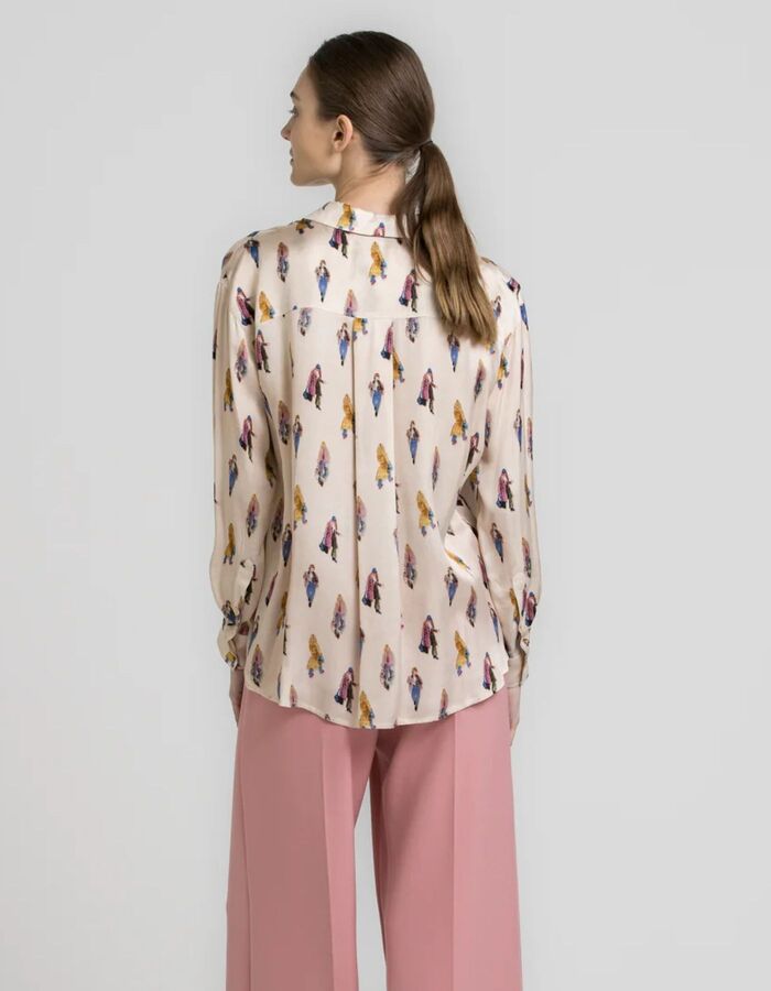 HARRY - blouse met opvallende print in mastic
