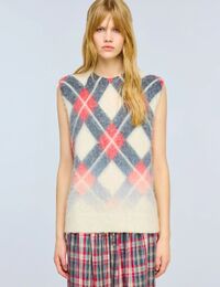 Hailey - Pull sans manches à motif losanges