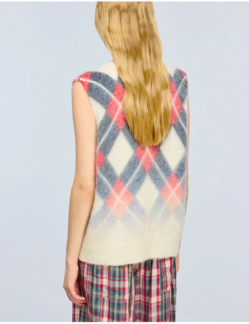 Hailey - Pull sans manches à motif losanges