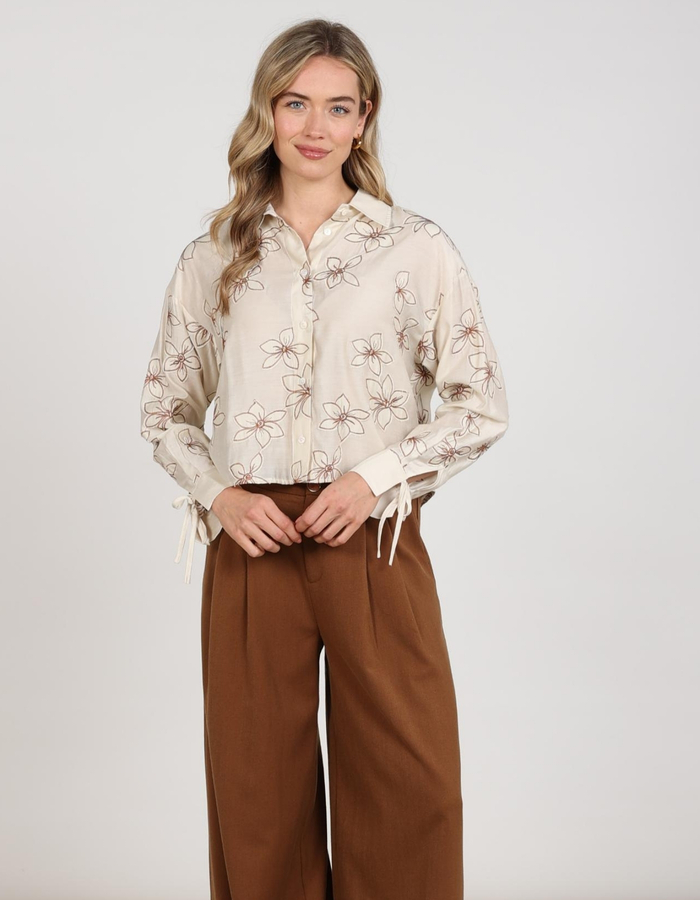 Nukus lange mouw bloes beige