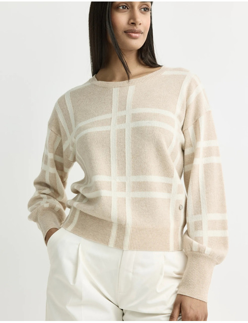 Sara - Pull à motif color block en doux mélange de cachemire