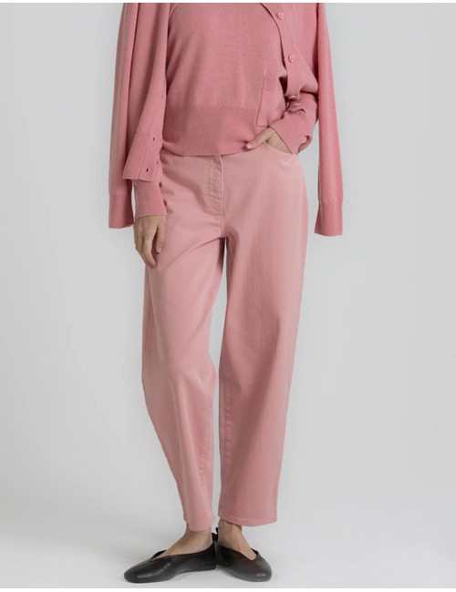 Rigo - Jean barrel rose à taille haute