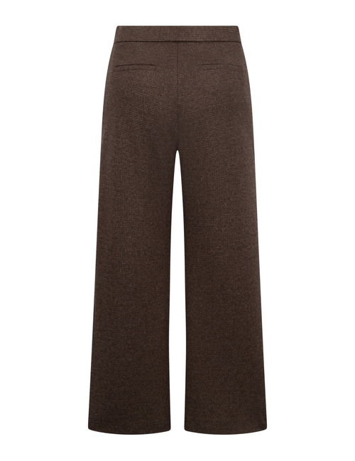 Palina - Long wijde broek met pied de poule patroon