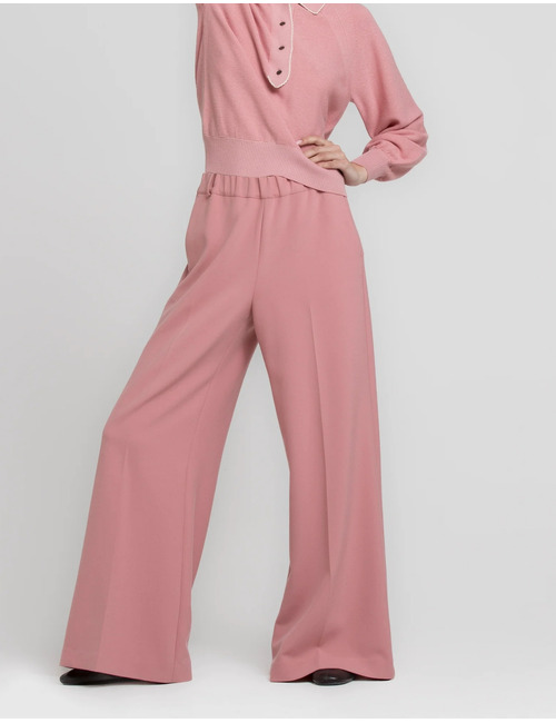 Rubio - Pantalon à jambes larges en rose doux