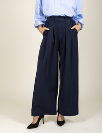 Lara - wijde broek met plooidetails