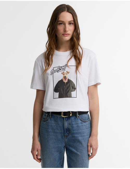 Hond T-shirt met grafische Barbour print