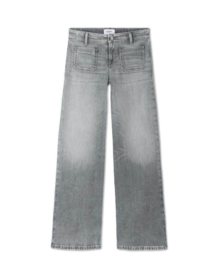 Amara - Jean wide leg délavage gris