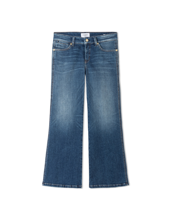 Fina - Jean wide leg en denim bleu intemporel