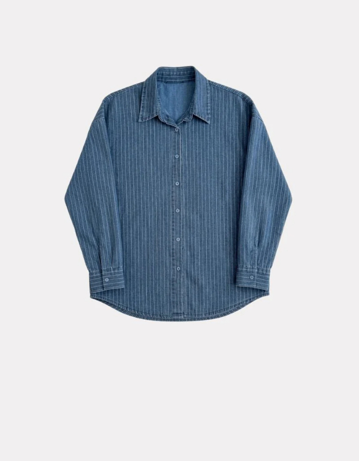 Lenny - gestreepte denim blouse