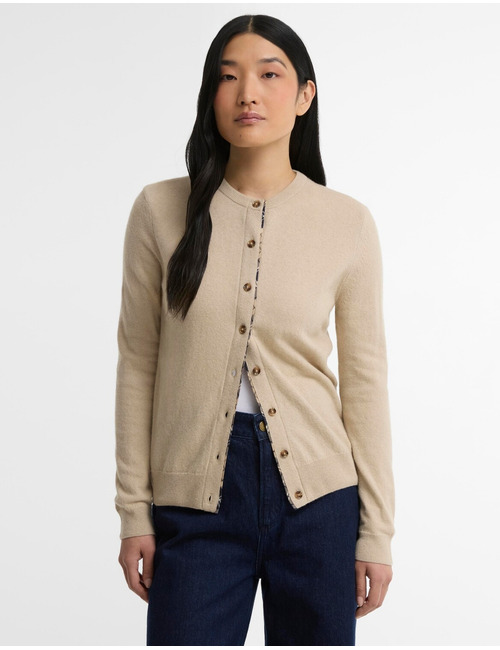 Honey cardigan met tartan details