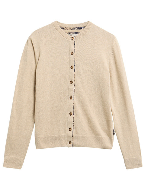 Honey cardigan met tartan details