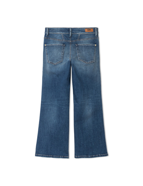Fina - Jean wide leg en denim bleu intemporel