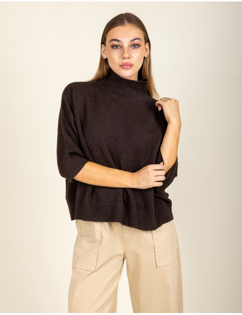 Black Rose lange mouw pull bruin