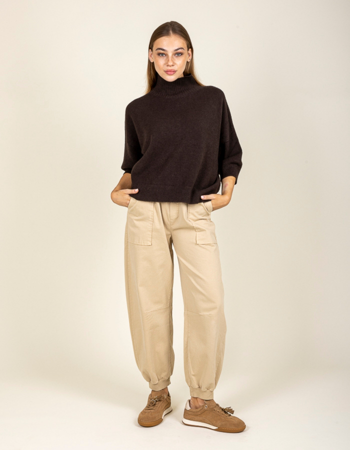 Black Rose lange mouw pull bruin