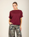 Black Rose t-shirt korte mouw bordeaux