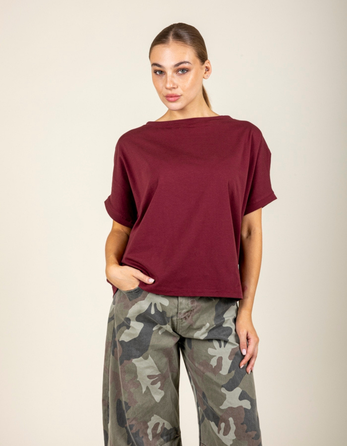 Black Rose t-shirt korte mouw bordeaux