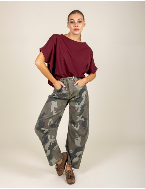 Black Rose t-shirt korte mouw bordeaux
