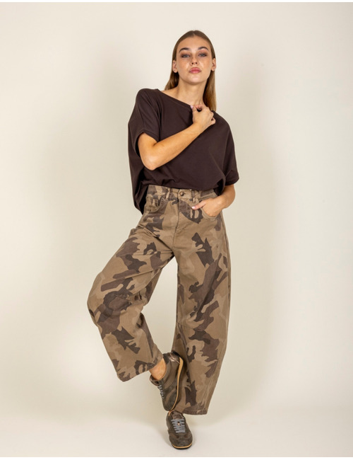 Black Rose t-shirt korte mouw bruin