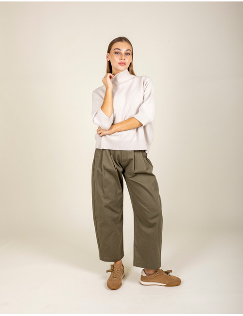 Black Rose korte mouw pull beige