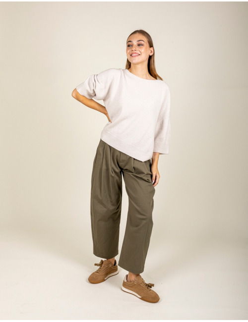 Black Rose 3/4 mouw pull beige