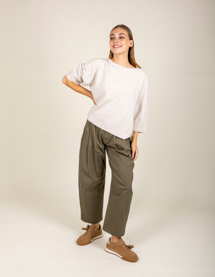 Black Rose 3/4 mouw pull beige