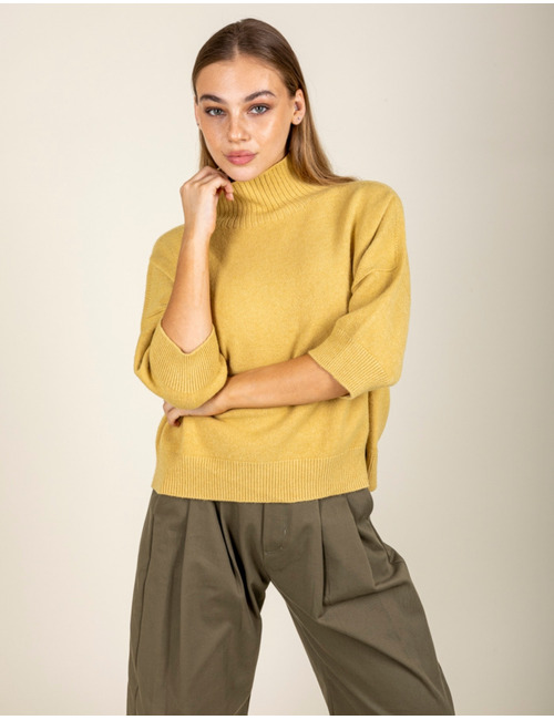 Black Rose 3/4 mouw pull oker