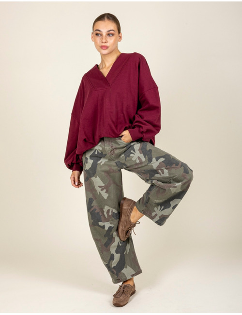 Black Rose lange mouw sweater bordeaux