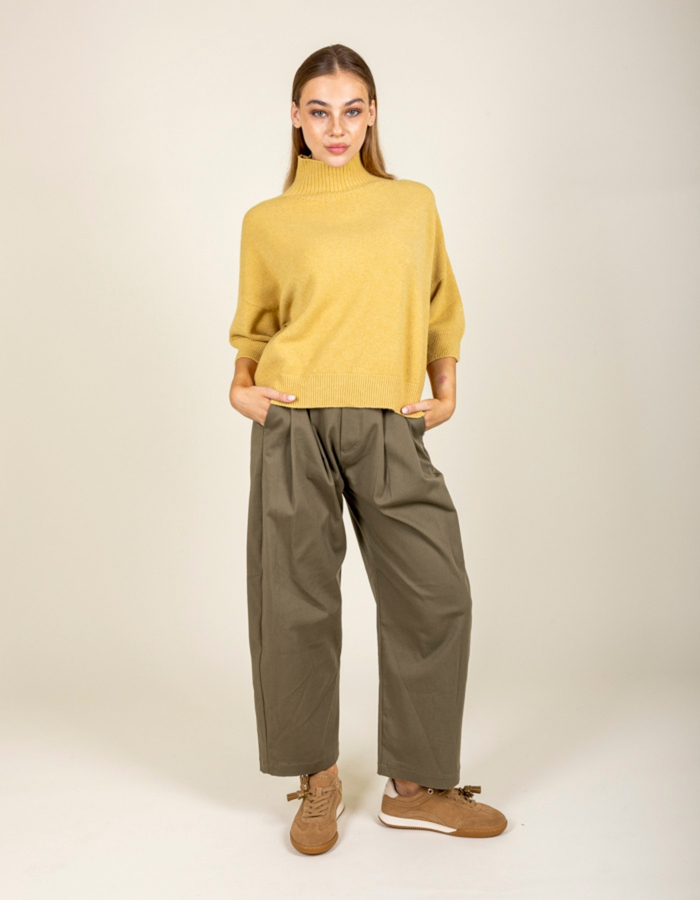 Black Rose 3/4 mouw pull oker