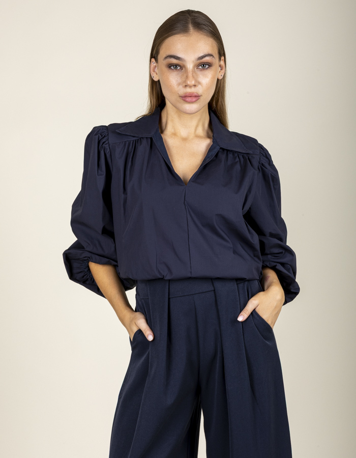 Black Rose 3/4 mouw bloes navy
